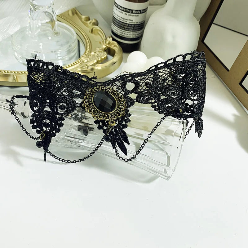 M&T Wear - Elegant Lace Rhinestone Choker Necklace for Women