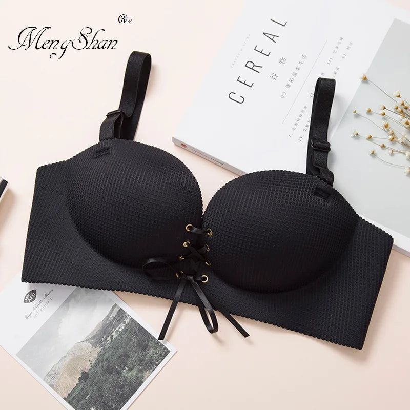 M&T Wear - Bras for women Rope straps Palm support Steel-free bra with air-permeable bra One-piece Lattice push up sexy bra 80A 80B 80C 85C