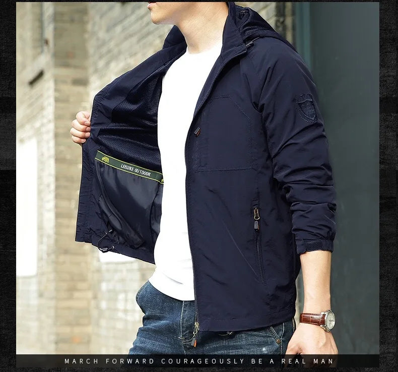 M&T Wear - Men's Outdoor Hiking Camping Jackets Waterproof Hooded Windbreaker Coat Autumn New Casual Jacket Tactics Military Jacket Men 6XL