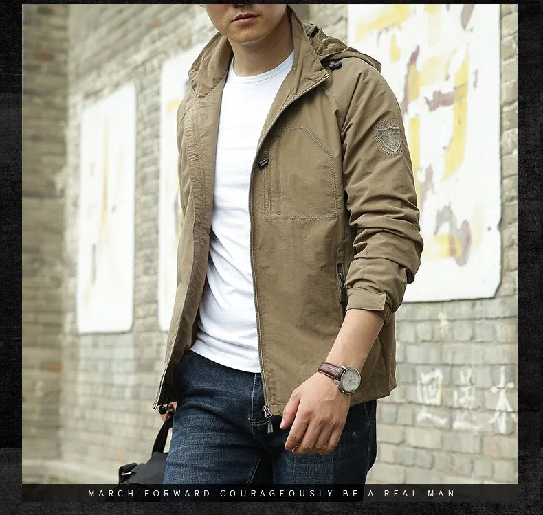 M&T Wear - Men's Outdoor Hiking Camping Jackets Waterproof Hooded Windbreaker Coat Autumn New Casual Jacket Tactics Military Jacket Men 6XL