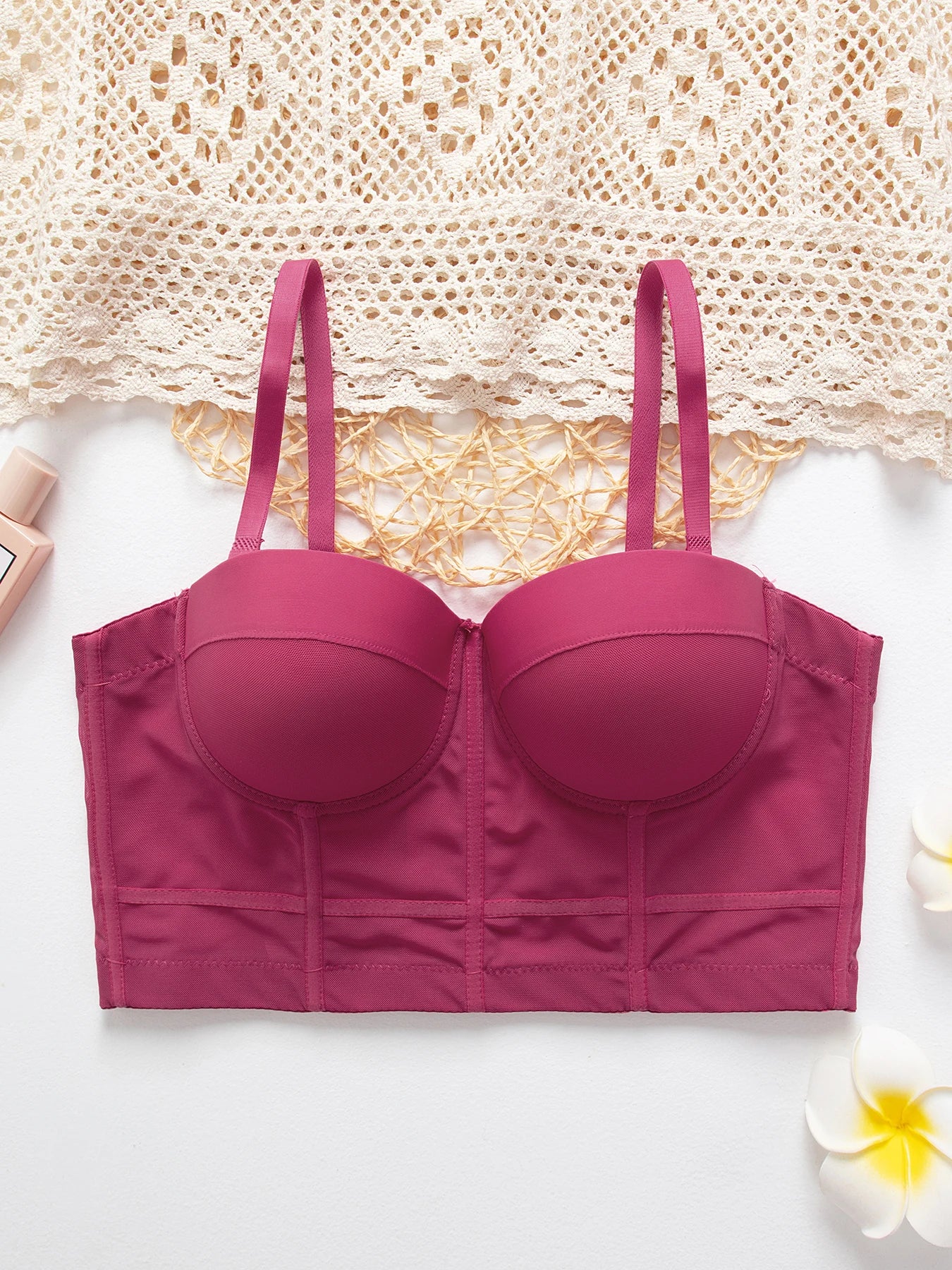 M&T Wear - Breathable Bra Buckle Style Design Adjustable Size Solid Color Simplicity Elegant Comfortable New Shoulder Strap Gauze Bra