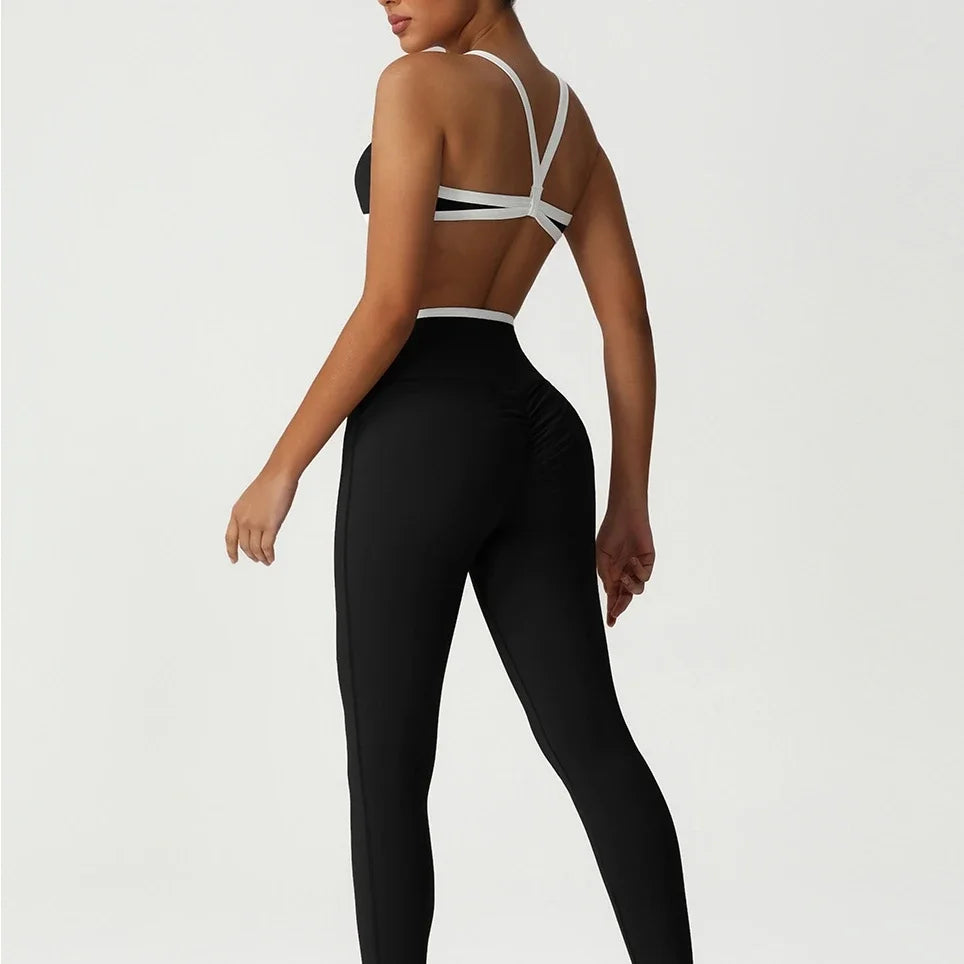 M&T Wear - Women's Tracksuit 2 Pieces Yoga Set Workout Fitness Suit Running Sportswear Gym Clothing High Waist Leggings Bra Sports Suits
