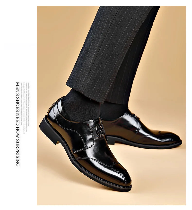 M&T Wear- Men Casual Shoes Fashion Brand Classic Casual Men Leather Shoes Black Breathable Business Men Shoes Large Size