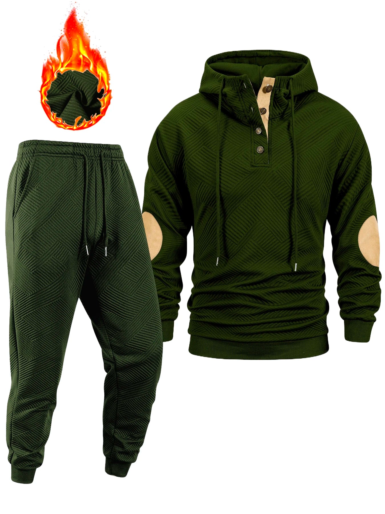 M&T Wear - New Men's Casual Tracksuit Autumn Winter Outdoor Sports Hoodie + Pants 2 Piece Set Daily Jogging Sports Sweatshirt Pants Suit