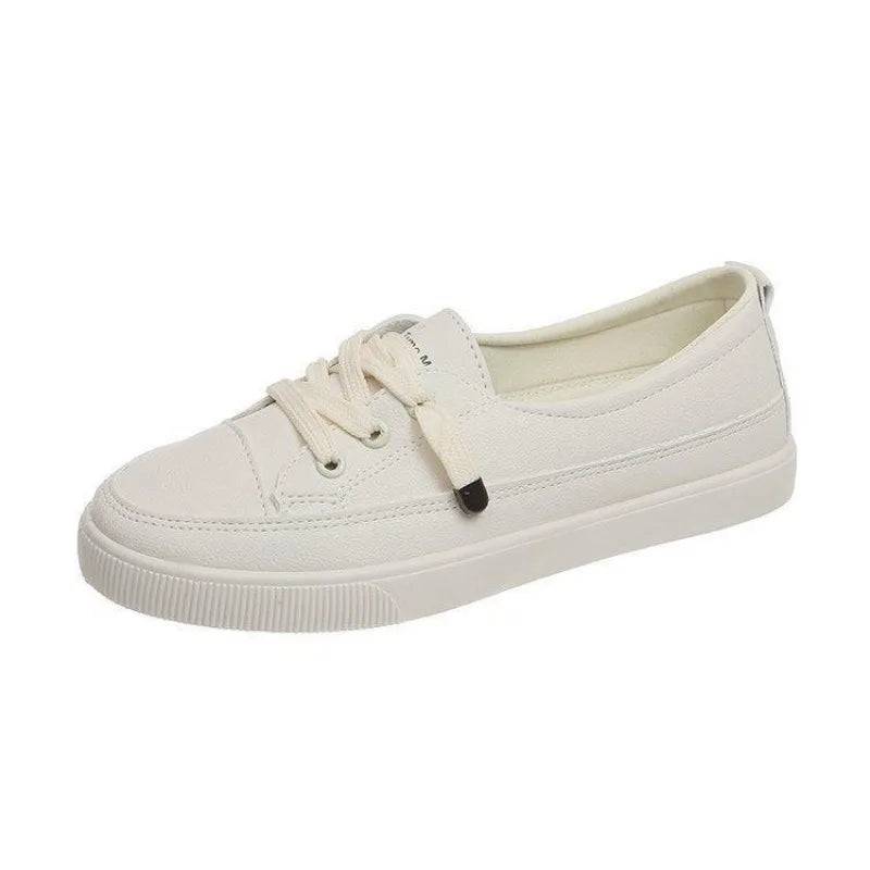 M&T Wear - Women's Shoes New PU Leather Comfortable Casual Sports Shoes Fashionable Versatile Flat White Shoes