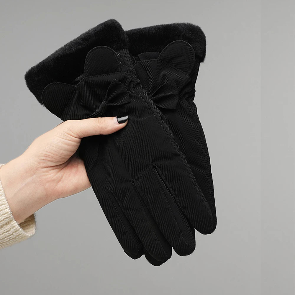 M&T Wear - Winter Gloves Women Bear Elegant Windproof Waterproof Touch Screen Full Finger Hand Warm Skiing Outdoor Sports Mittens