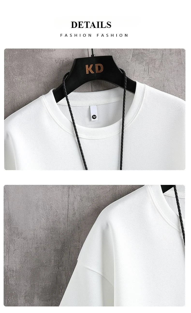 M&T Wear - Men's New Summer Suit 2025 Korean Casual T-shirt + Shorts Suit Men's Tracksuit Solid Color Tracksuit Loose Suit Two-piece Set
