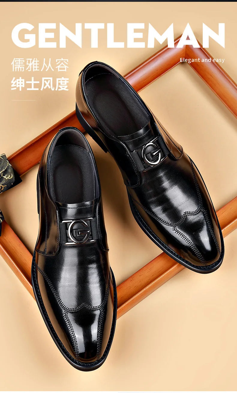 M&T Wear- Men Casual Shoes Fashion Brand Classic Casual Men Leather Shoes Black Breathable Business Men Shoes Large Size