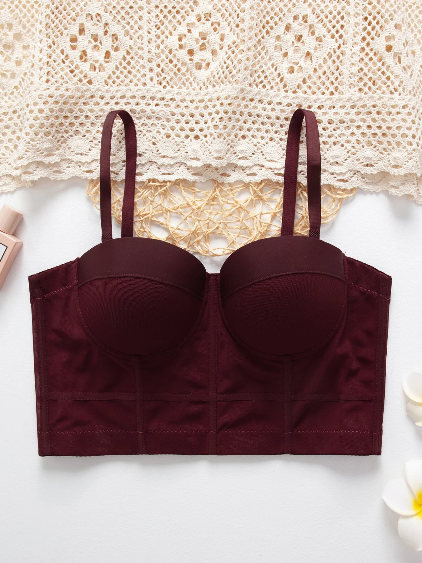 M&T Wear - Breathable Bra Buckle Style Design Adjustable Size Solid Color Simplicity Elegant Comfortable New Shoulder Strap Gauze Bra