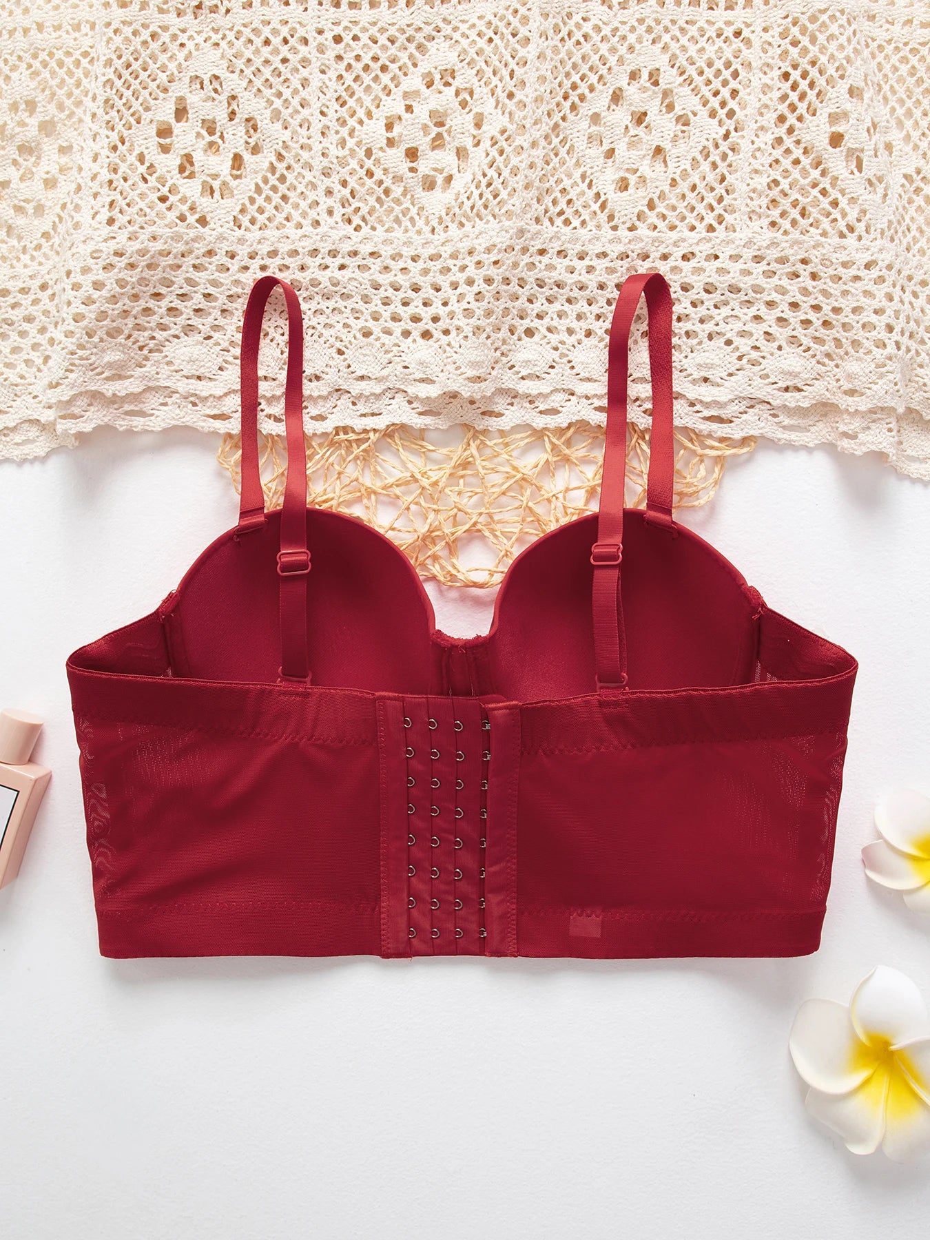 M&T Wear - Breathable Bra Buckle Style Design Adjustable Size Solid Color Simplicity Elegant Comfortable New Shoulder Strap Gauze Bra