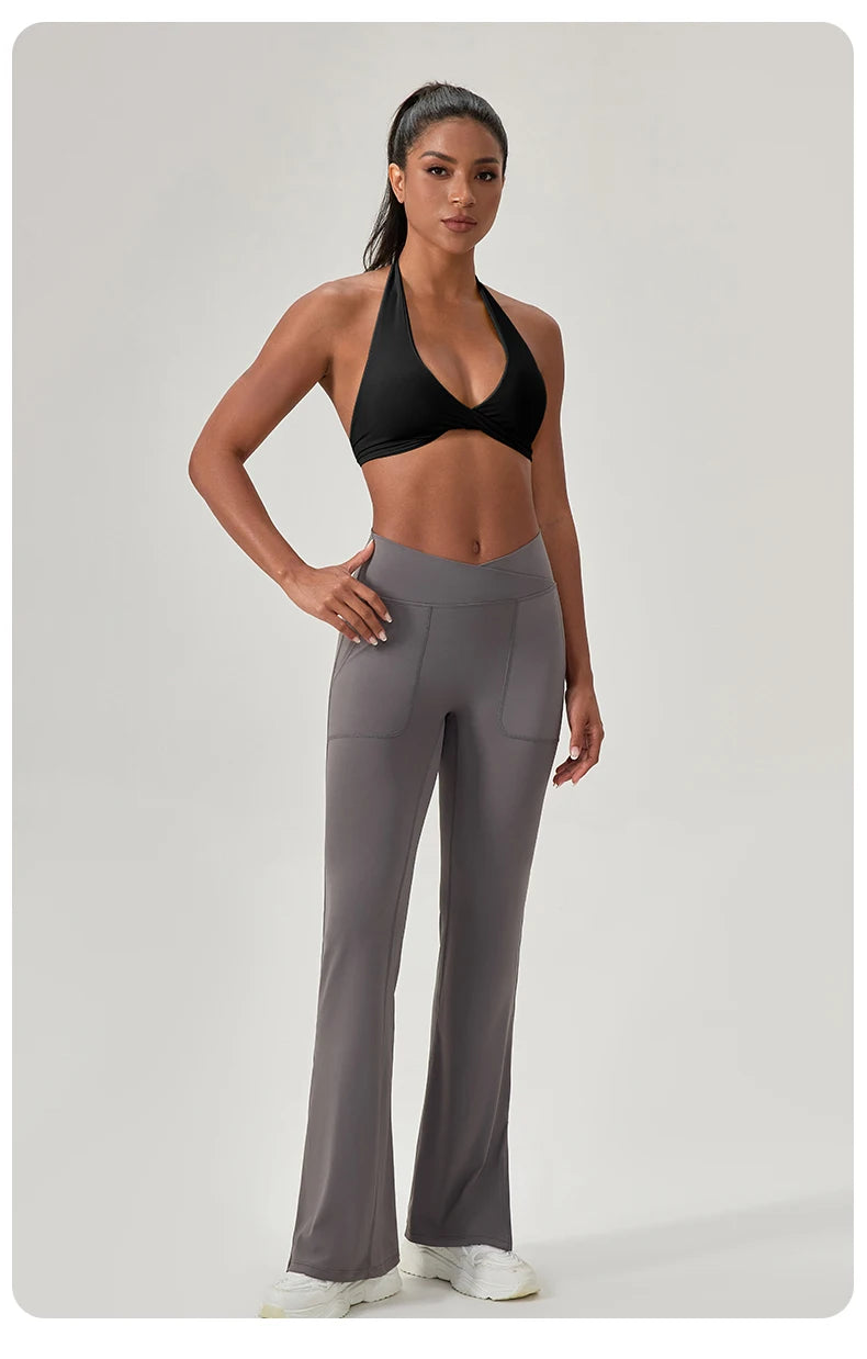 M&T Wear - Sports Yoga Bra for Women Halter Neck with Stylish Back Design Sexy Gym Bra for Running Fitness Sports Bras