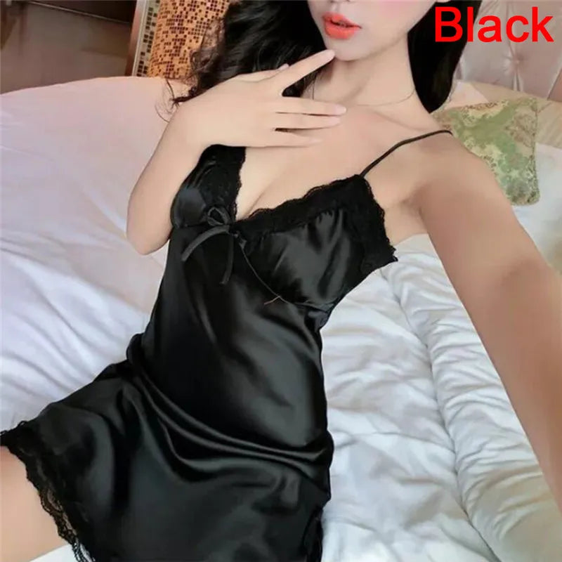M&T Wear - Women Lingerie Silk Robe Dress Nightdress Nightgown Sexy Sleepwear Nightdress omen Sexy Lingerie Silk Robe Dress Nightdress