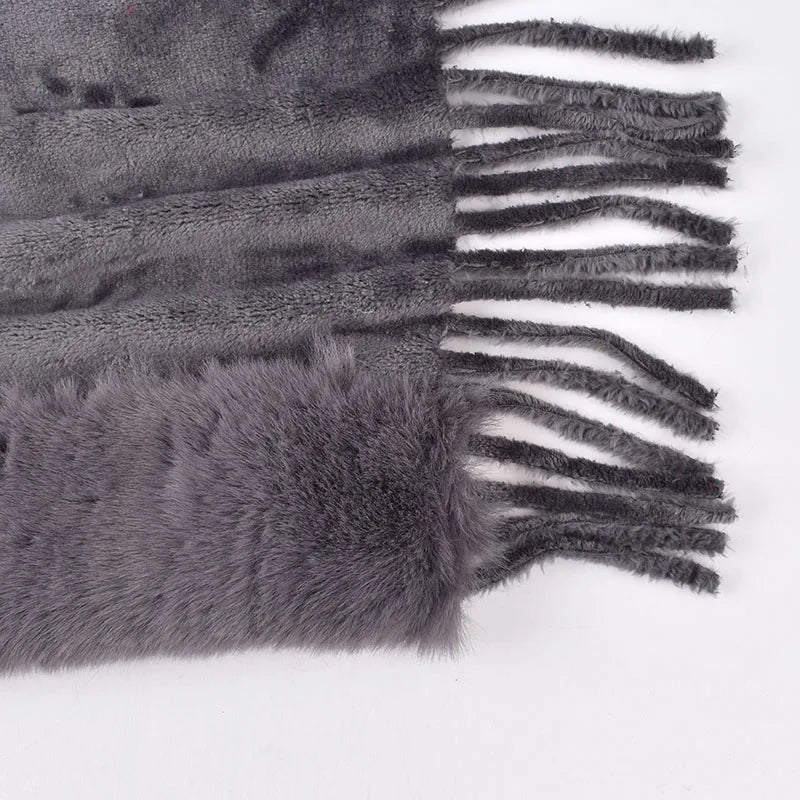 M&T Wear - Winter New Solid Color Shawl Warm Women's Wool Neck Scarf Shawl Dual purpose Thickened Dress Shawl