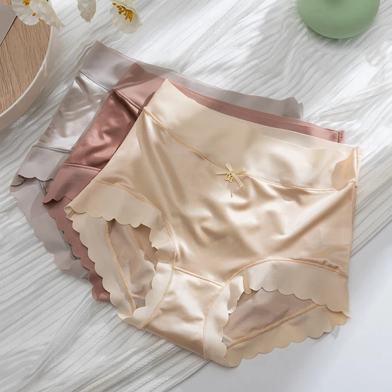 M&T Wear - Silk Panties Nice Briefs Soft Underwear Women's Mid rise Elegance Girls Sexy Lingerie