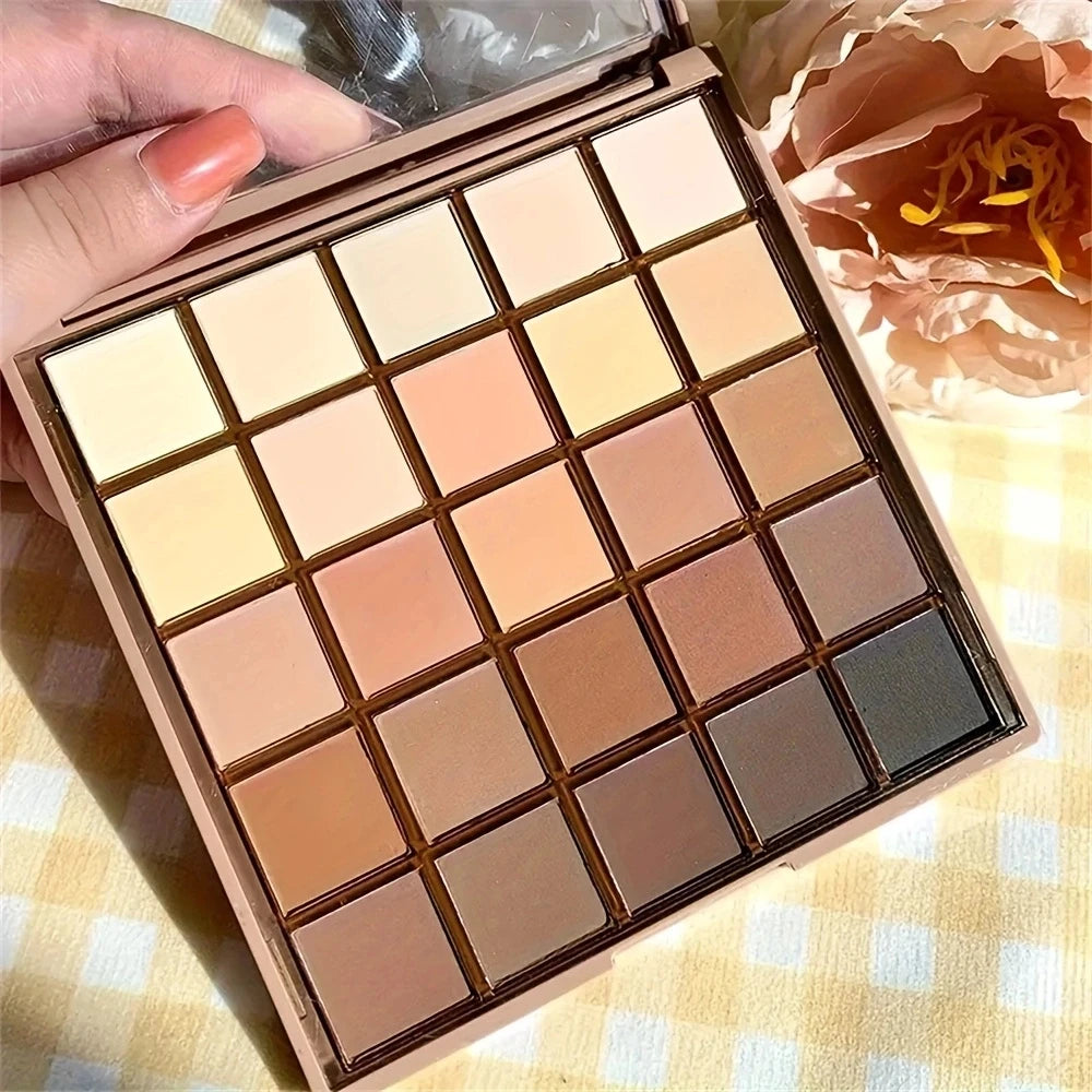 M&T Wear – 25-Color Neutral Eyeshadow Palette (Coffee & Chocolate Tones)