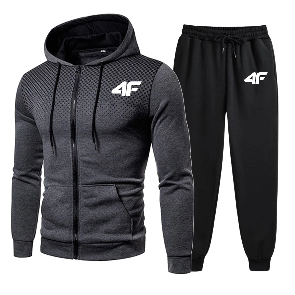 M&T Wear - Men's Tracksuits Casual Round Dot Zipper Sweatshirt & Jogging Pants 2 Piece Set Print High Quality Hooded Jacket Suit Clothing 2025
