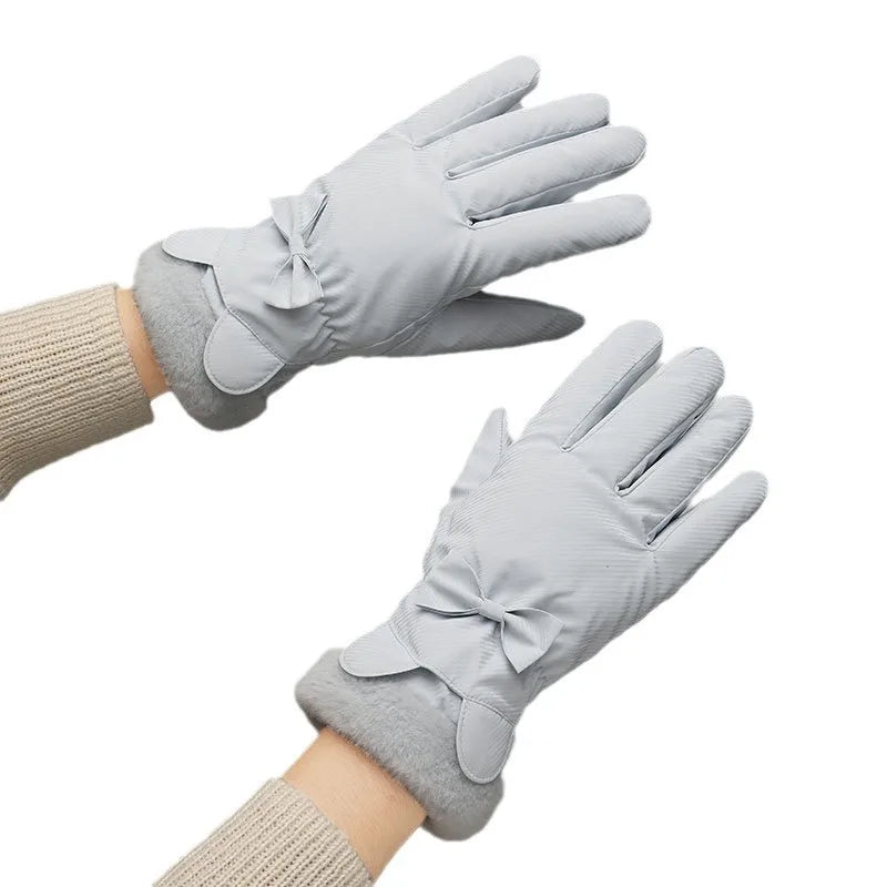 M&T Wear - Winter Gloves Women Bear Elegant Windproof Waterproof Touch Screen Full Finger Hand Warm Skiing Outdoor Sports Mittens