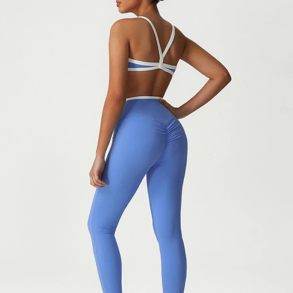 M&T Wear - Women's Tracksuit 2 Pieces Yoga Set Workout Fitness Suit Running Sportswear Gym Clothing High Waist Leggings Bra Sports Suits