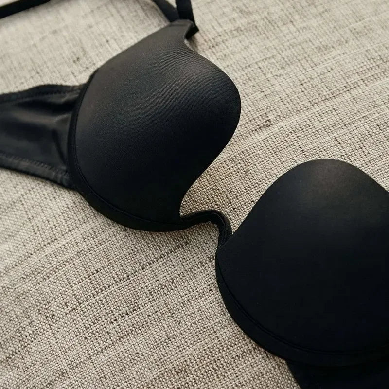 M&T Wear - Push Up Bra Backless Women Bras Low Cut Sexy Plunge Brassiere Open Back Wedding Underwear Invisible Seamless Deep U Lingerie