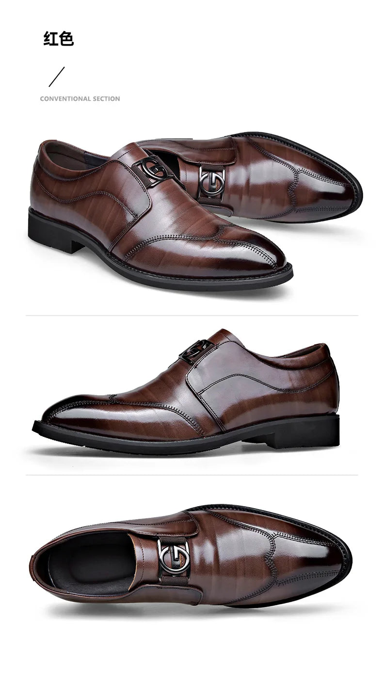 M&T Wear- Men Casual Shoes Fashion Brand Classic Casual Men Leather Shoes Black Breathable Business Men Shoes Large Size