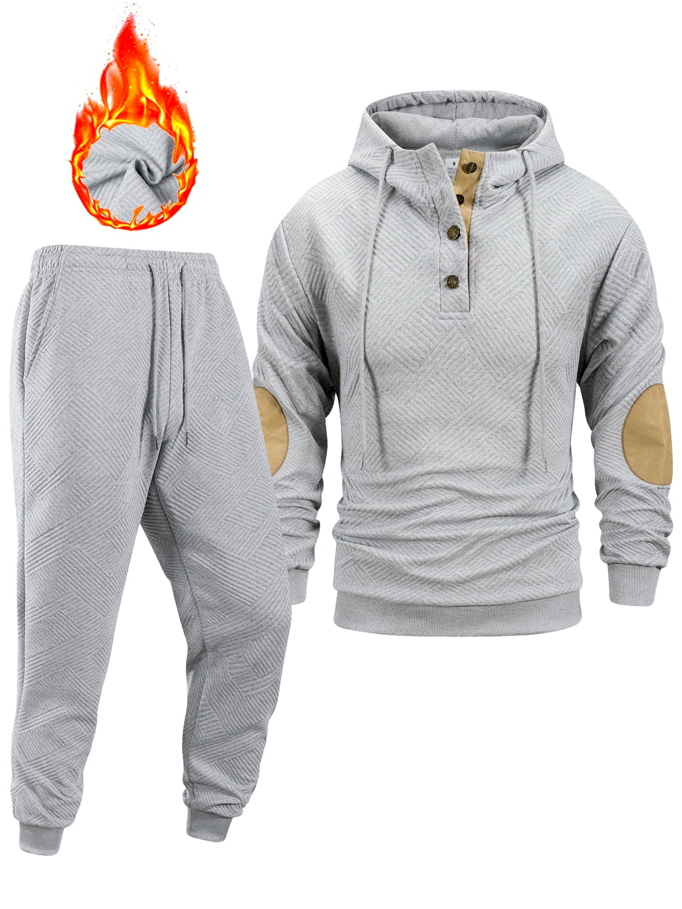 M&T Wear - New Men's Casual Tracksuit Autumn Winter Outdoor Sports Hoodie + Pants 2 Piece Set Daily Jogging Sports Sweatshirt Pants Suit