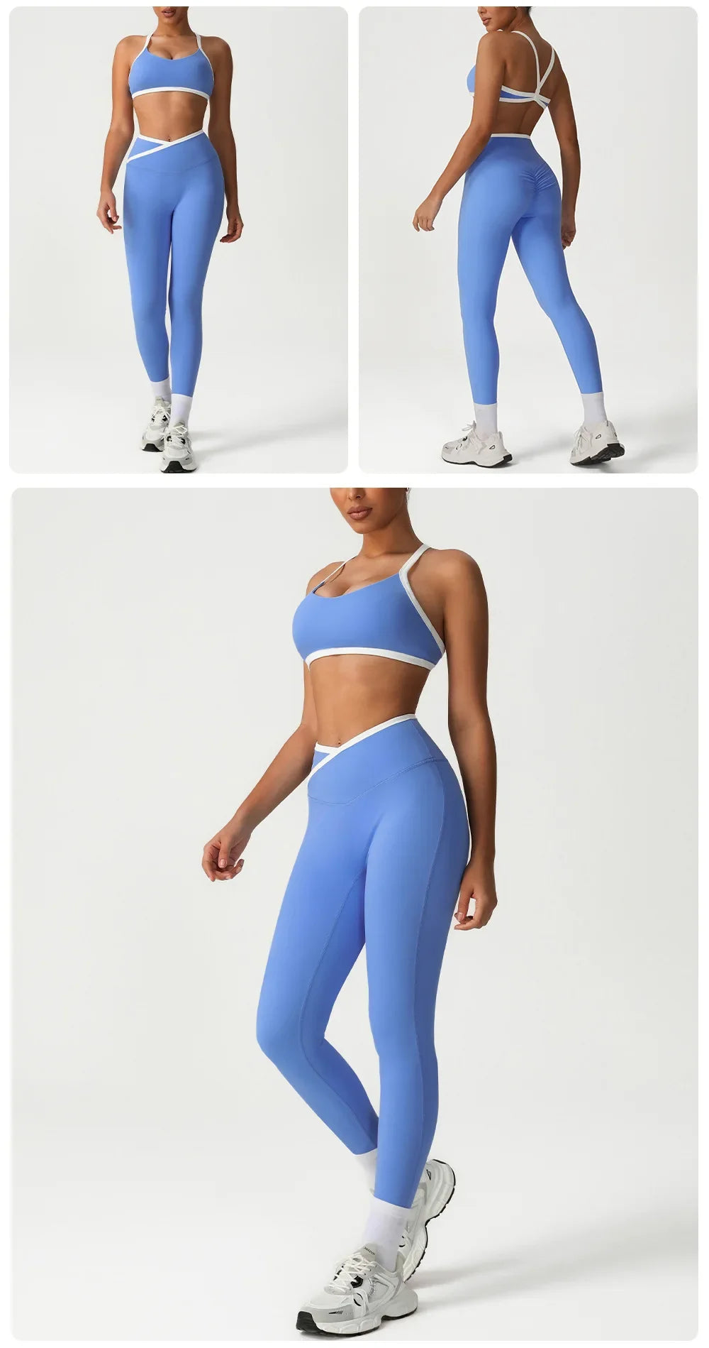 M&T Wear - Women's Tracksuit 2 Pieces Yoga Set Workout Fitness Suit Running Sportswear Gym Clothing High Waist Leggings Bra Sports Suits