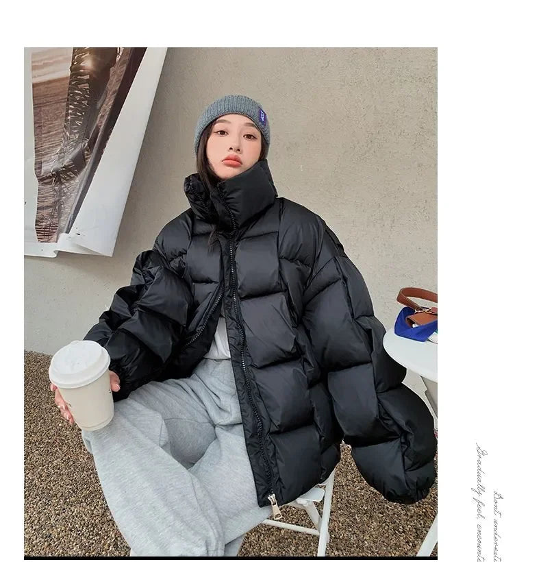 M&T Wear - Winter Jacket for Women Three-dimensional Plaid Woven Fashion Coat Solid High Street Warm and Thick 2023 Winter New Down Jacket