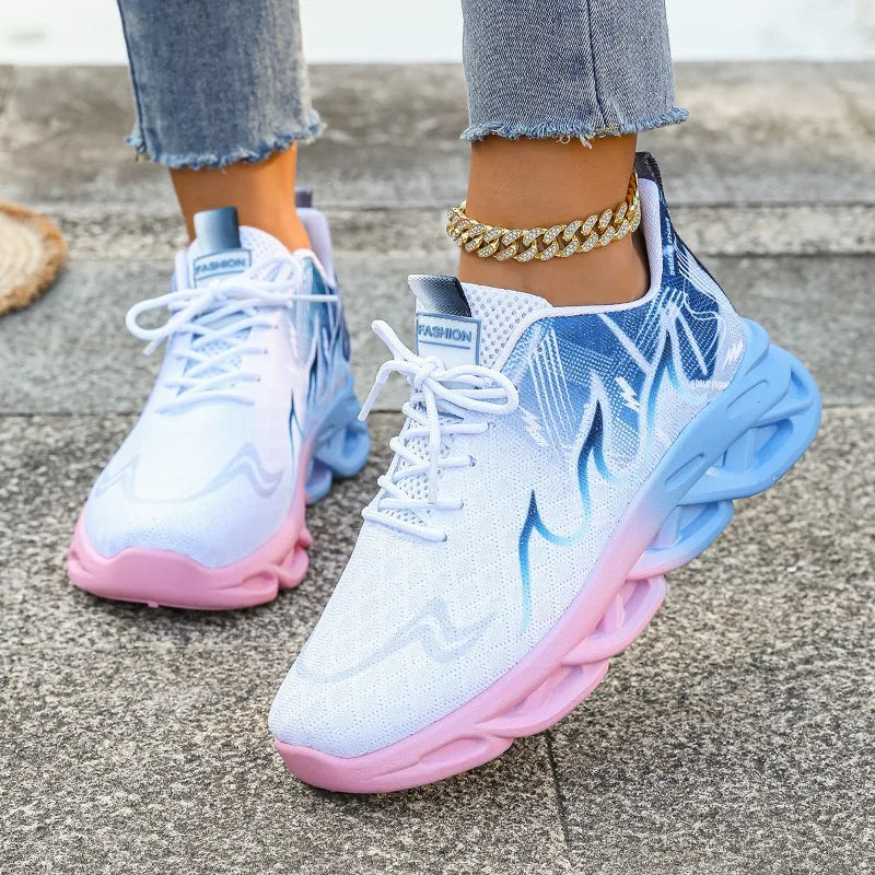 M&T Wear - Women Sports Shoes Breathable Lightweight Sneakers Anti-slip Flats Outdoor Running Walking Shoes Female Vulcanized Shoes