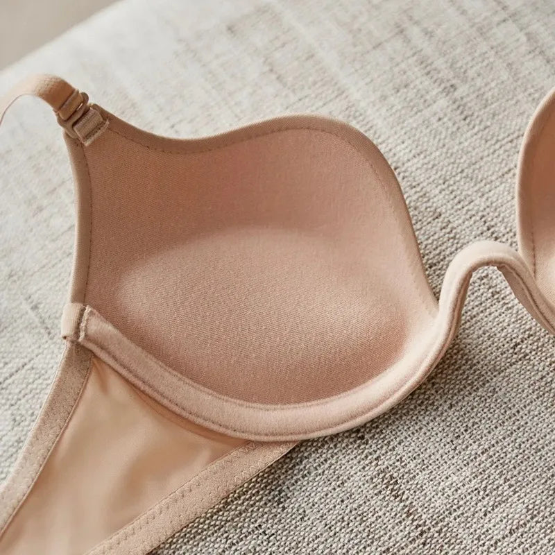 M&T Wear - Push Up Bra Backless Women Bras Low Cut Sexy Plunge Brassiere Open Back Wedding Underwear Invisible Seamless Deep U Lingerie