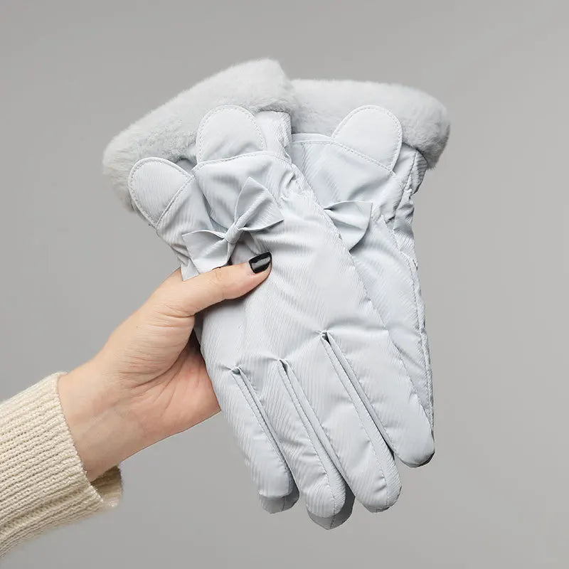 M&T Wear - Winter Gloves Women Bear Elegant Windproof Waterproof Touch Screen Full Finger Hand Warm Skiing Outdoor Sports Mittens