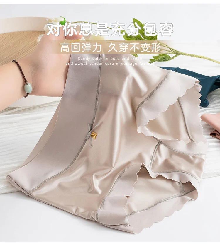 M&T Wear - Silk Panties Nice Briefs Soft Underwear Women's Mid rise Elegance Girls Sexy Lingerie