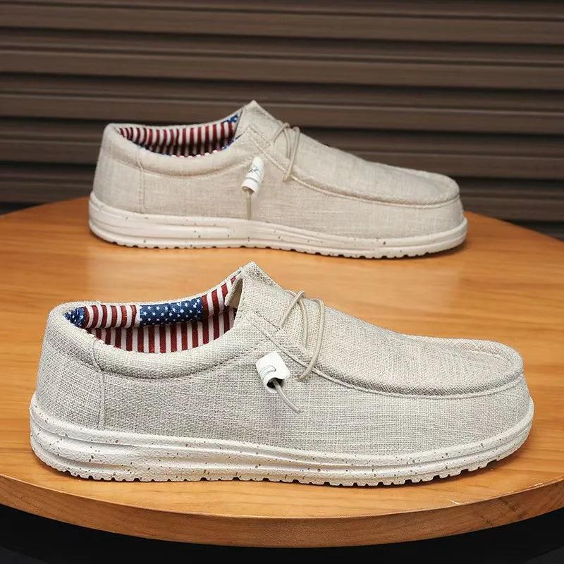 M&T Wear - Men's Casual Shoes Lightweight Loafers Soft man Canvas Shoes Vulcanized Shoes for men Driving Flat Shoe Slip-on Outdoor Sneakers