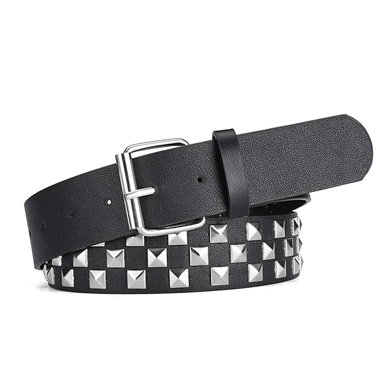 M&T Wear - Personalized Rivets Checkerboard Punk Belt
