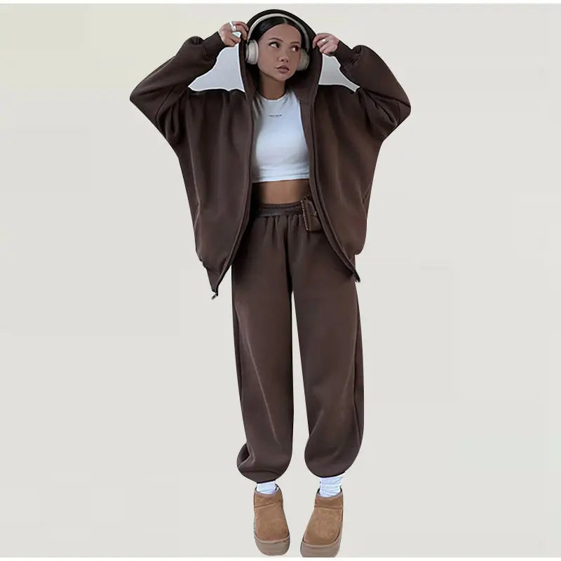 M&T Wear - Fashion Casual Women Tracksuit Set Hooded Sweatshirt Two Piece Sets 2025 Sport Outfit Loose Elastic-waist Running Trousers Femal