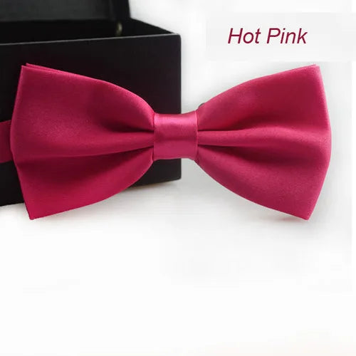 Classic Men Bowtie Boys Grils Children Bow Tie Fashion Solid Color Green Red Black White Green Wedding Ties Accessories