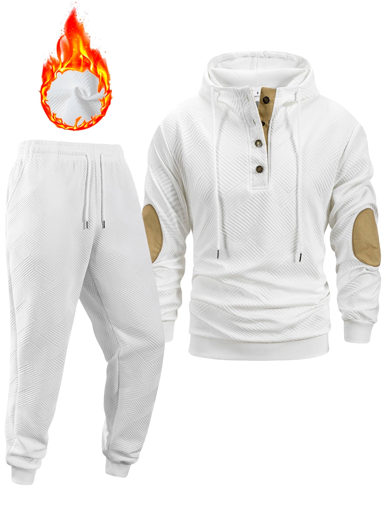 M&T Wear - New Men's Casual Tracksuit Autumn Winter Outdoor Sports Hoodie + Pants 2 Piece Set Daily Jogging Sports Sweatshirt Pants Suit