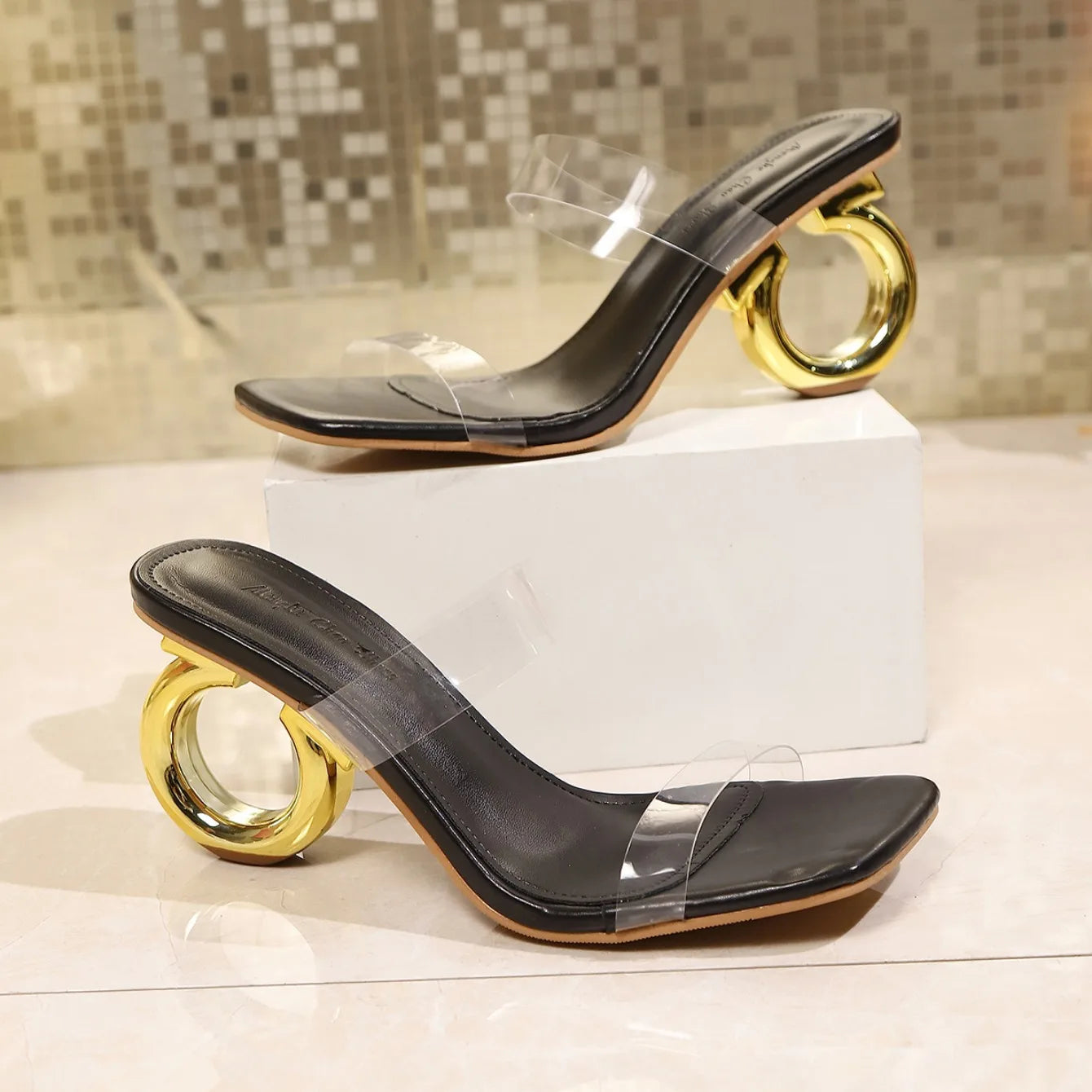 M&T Wear - Summer Women Shoes Casual Square Head Open Toe Transparent High Heels Women Sandals Party Dress Women Slippers Zapatos De Mujer