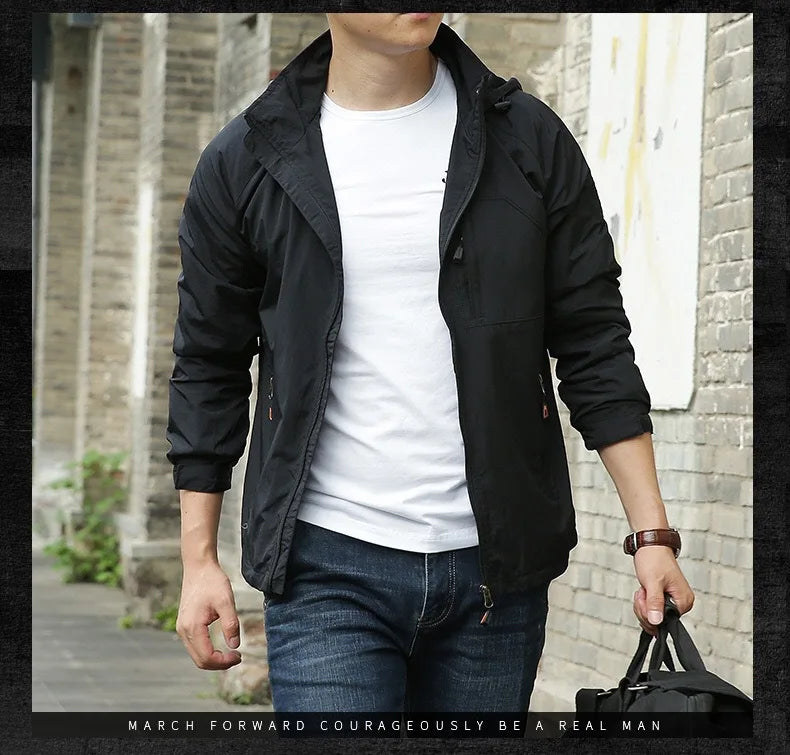 M&T Wear - Men's Outdoor Hiking Camping Jackets Waterproof Hooded Windbreaker Coat Autumn New Casual Jacket Tactics Military Jacket Men 6XL