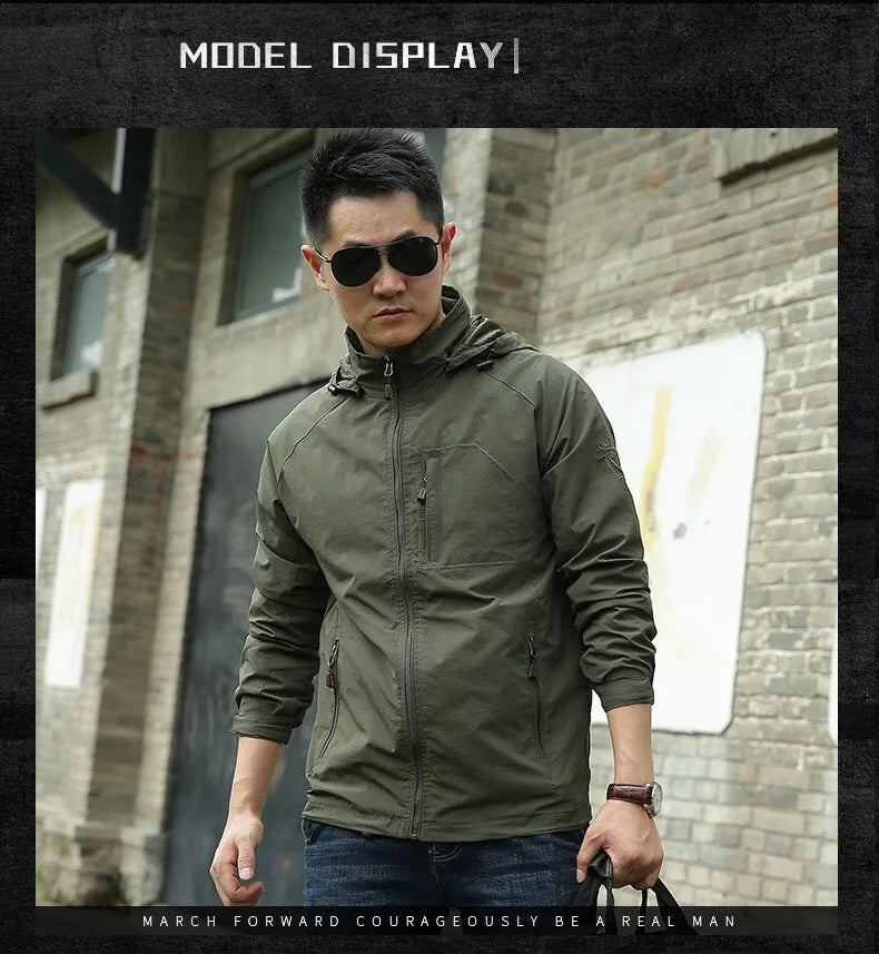 M&T Wear - Men's Outdoor Hiking Camping Jackets Waterproof Hooded Windbreaker Coat Autumn New Casual Jacket Tactics Military Jacket Men 6XL