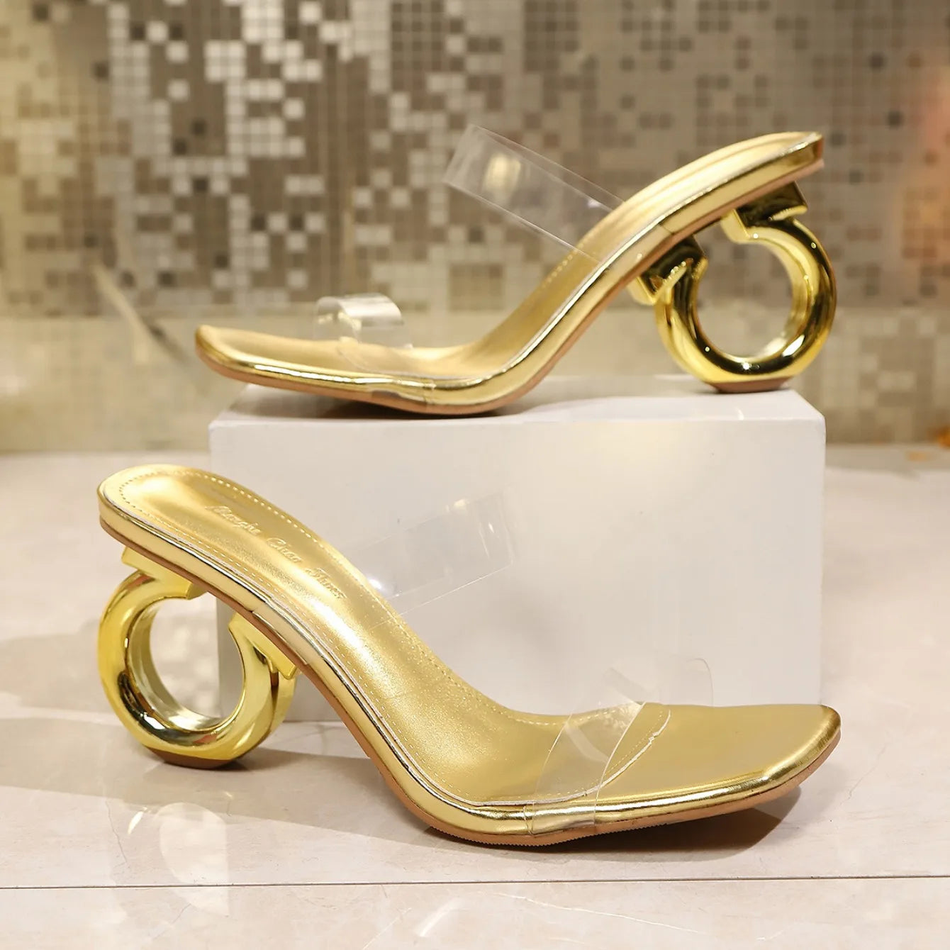 M&T Wear - Summer Women Shoes Casual Square Head Open Toe Transparent High Heels Women Sandals Party Dress Women Slippers Zapatos De Mujer