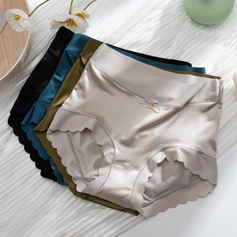 M&T Wear - Silk Panties Nice Briefs Soft Underwear Women's Mid rise Elegance Girls Sexy Lingerie