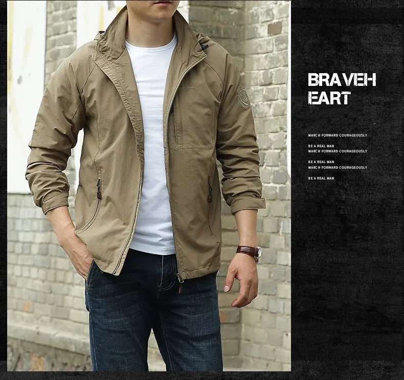 M&T Wear - Men's Outdoor Hiking Camping Jackets Waterproof Hooded Windbreaker Coat Autumn New Casual Jacket Tactics Military Jacket Men 6XL