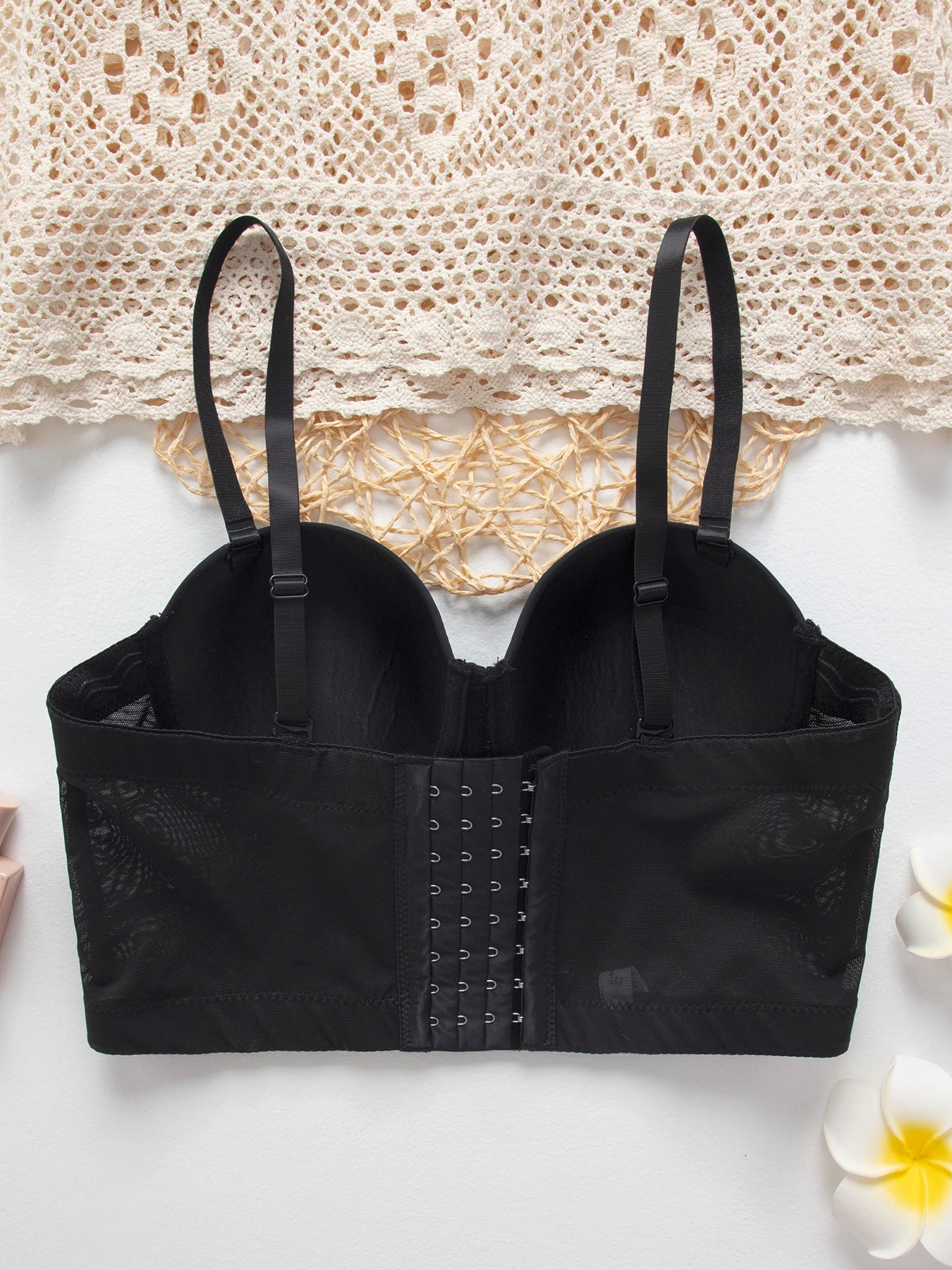 M&T Wear - Breathable Bra Buckle Style Design Adjustable Size Solid Color Simplicity Elegant Comfortable New Shoulder Strap Gauze Bra