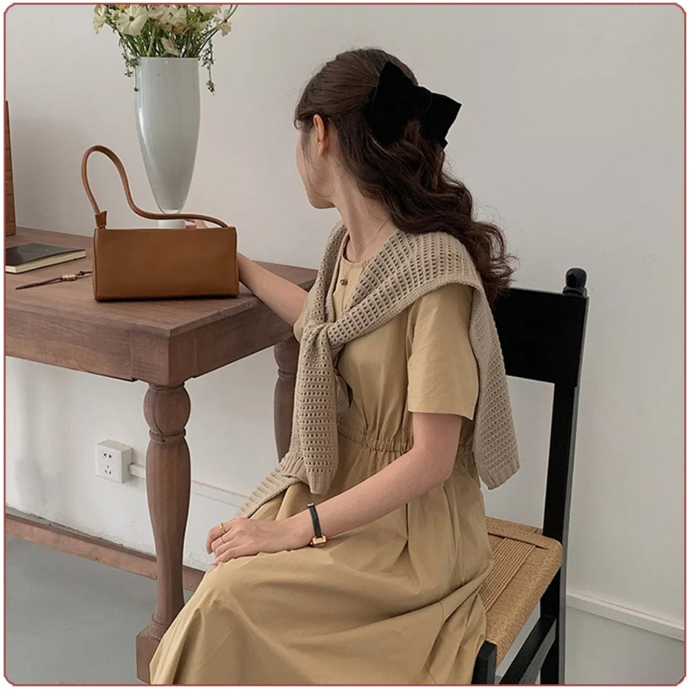 M&T Wear - Korean Knitted Shawl Winter Air Conditioning Fake Collar Neck Guard Knit Thin Knotted Cape Shoulder Warm Scarf For Women