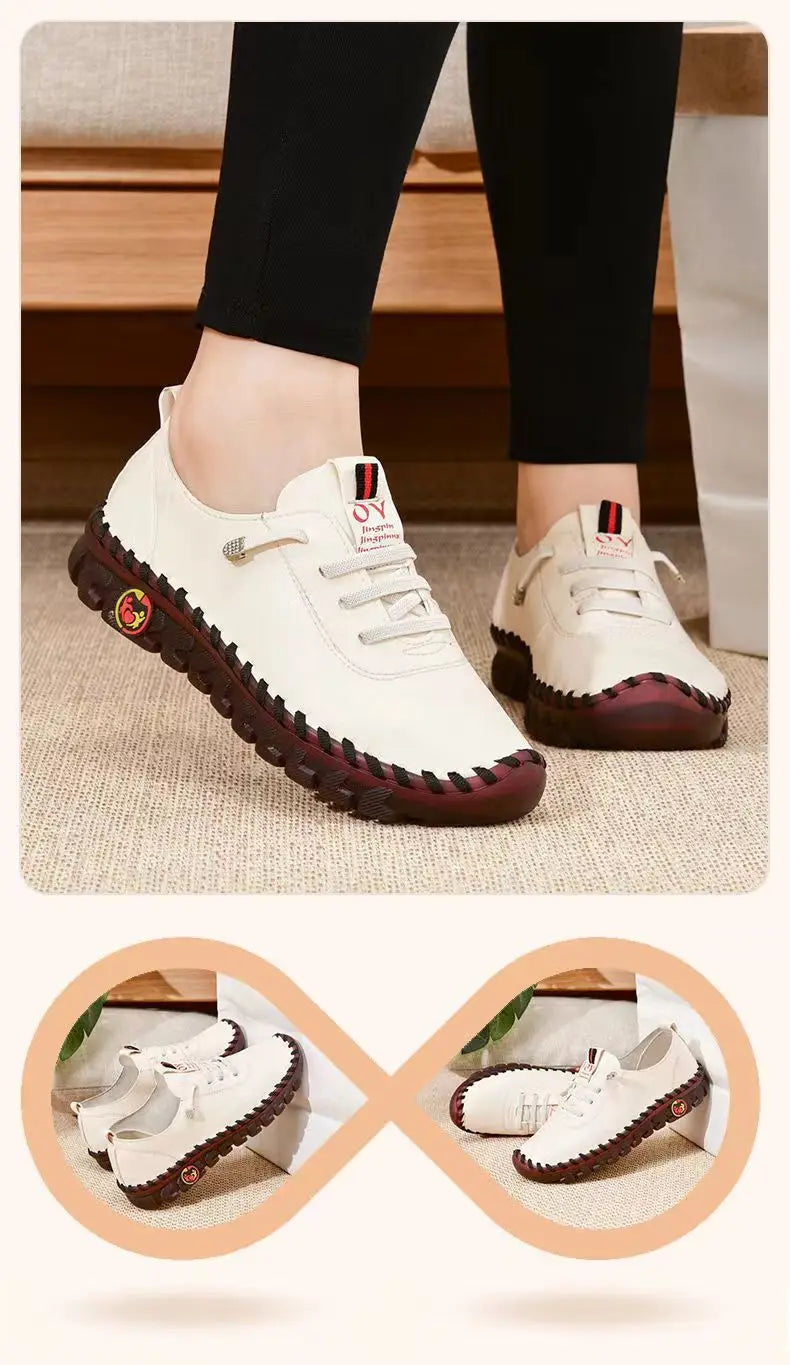 M&T Wear - Women's Flat Shoes New Orthopedic Loafers Woman Moccasins Stitched Slip On Ballet Flats For Women Nurse Shoes Medical