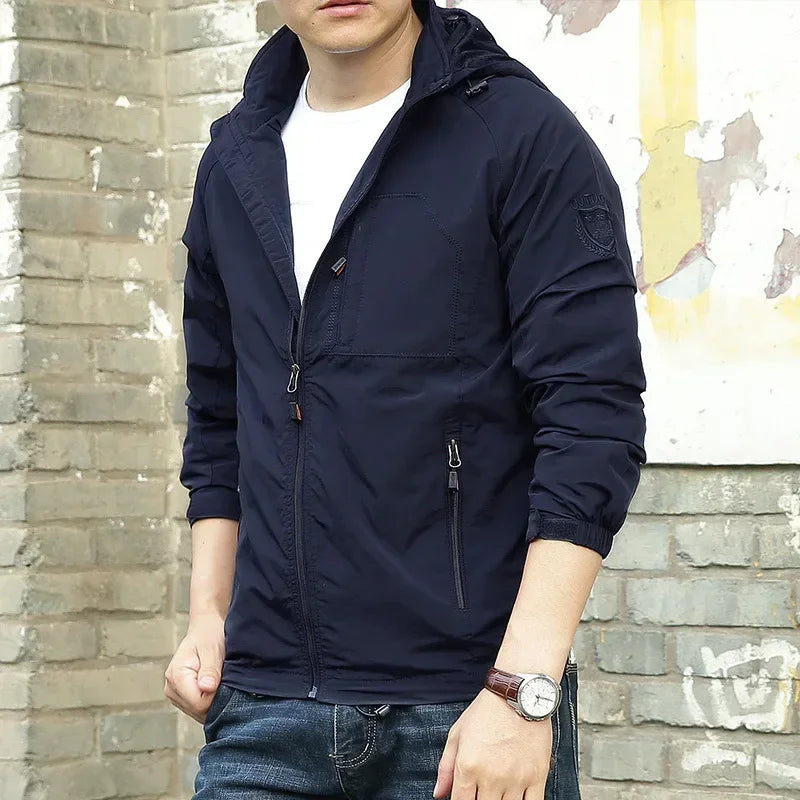 M&T Wear - Men's Outdoor Hiking Camping Jackets Waterproof Hooded Windbreaker Coat Autumn New Casual Jacket Tactics Military Jacket Men 6XL