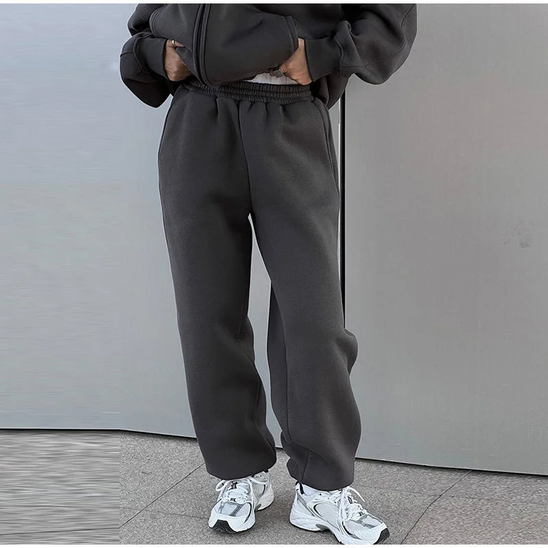 M&T Wear - Fashion Casual Women Tracksuit Set Hooded Sweatshirt Two Piece Sets 2025 Sport Outfit Loose Elastic-waist Running Trousers Femal