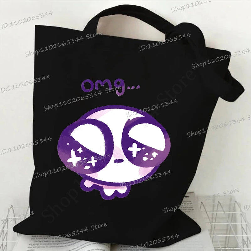 M&T Wear - Women’s Meme Cat Canvas Tote Bag | Funny Cartoon Shoulder Bag