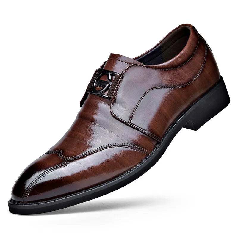 M&T Wear- Men Casual Shoes Fashion Brand Classic Casual Men Leather Shoes Black Breathable Business Men Shoes Large Size