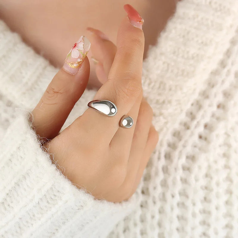 M&T Wear Minimalist Open Circle Ring – Adjustable Stainless Steel Jewelry for Women